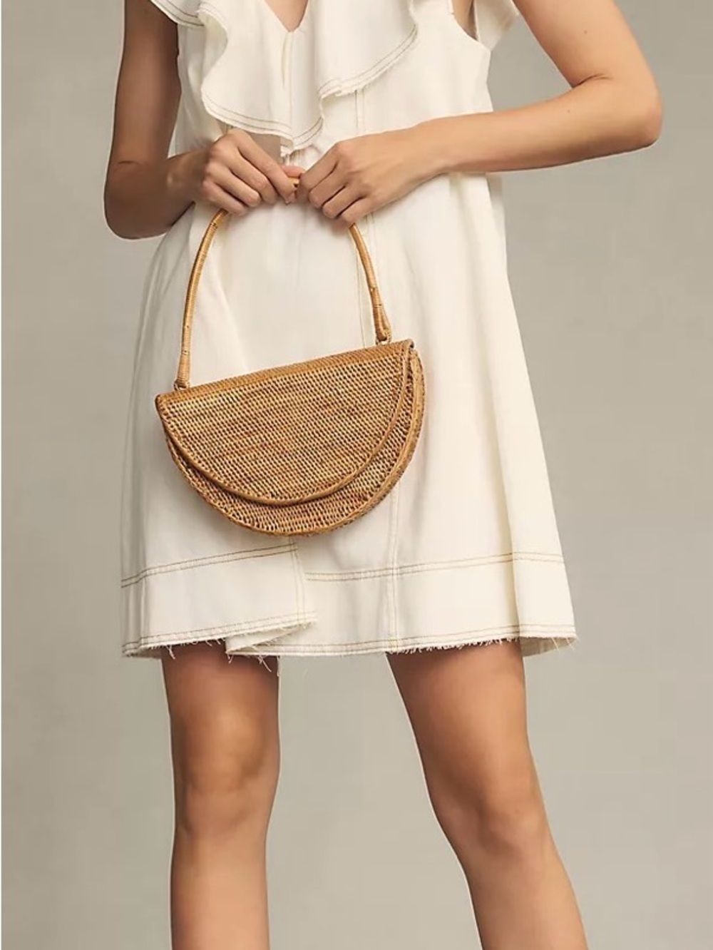 Pilcro Ruffle V-Neck Shift Dress Anthropologie size S (fits larger) - Picture 2 of 10